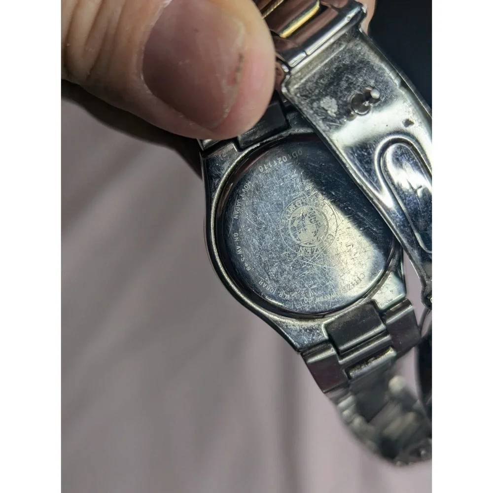 WORKING Citizen Eco-drive‎ Diamond accent 2 tone Womens mother of pearl Watch